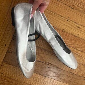 Mango metallic leather ballerinas